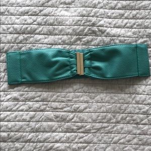 Teal leather belt